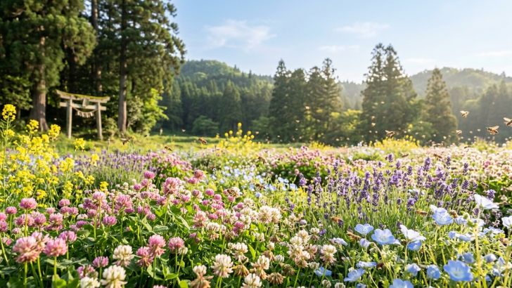 鎮守の森と花畑